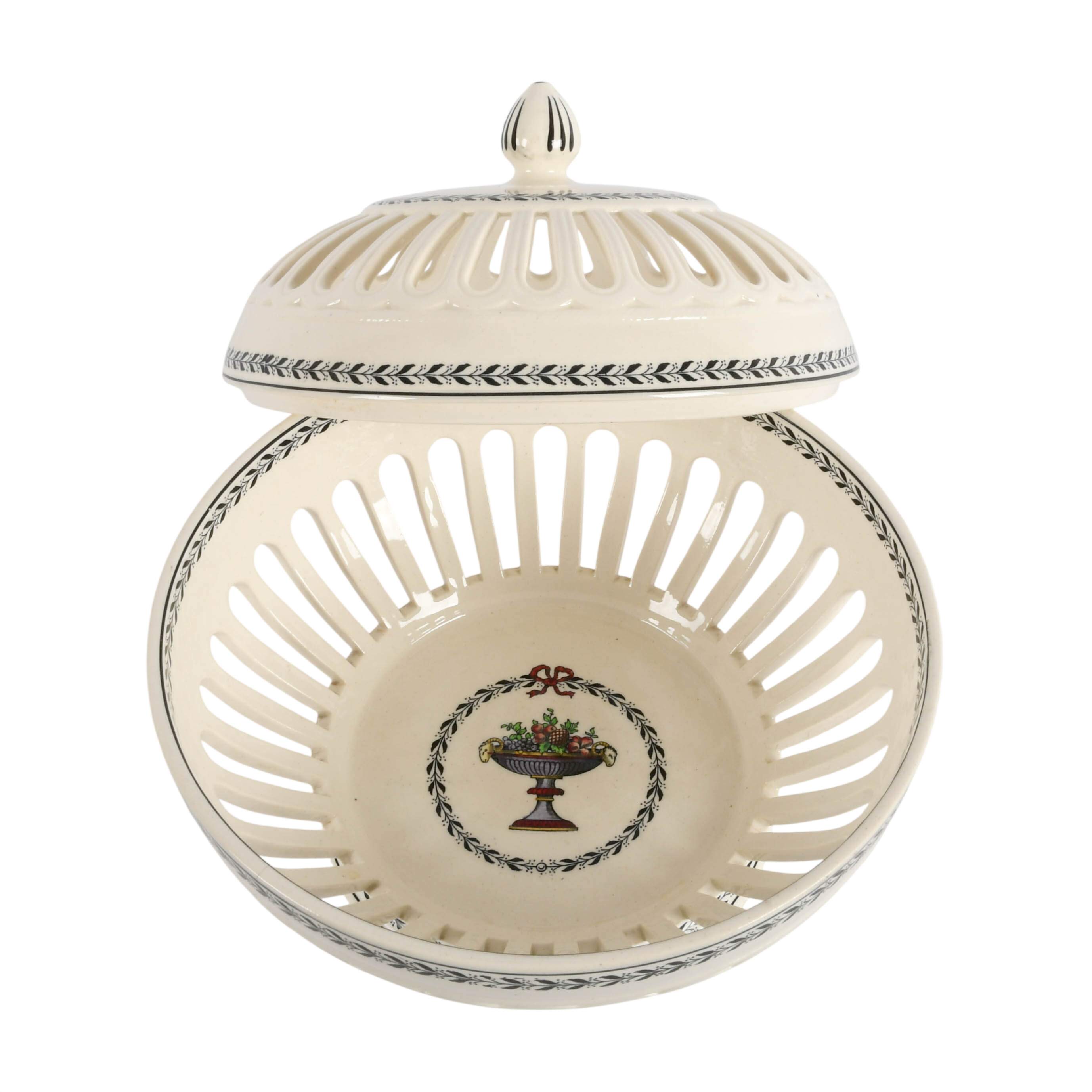 Copeland Spode "Chaplet" Black Trim Cache Pot-4