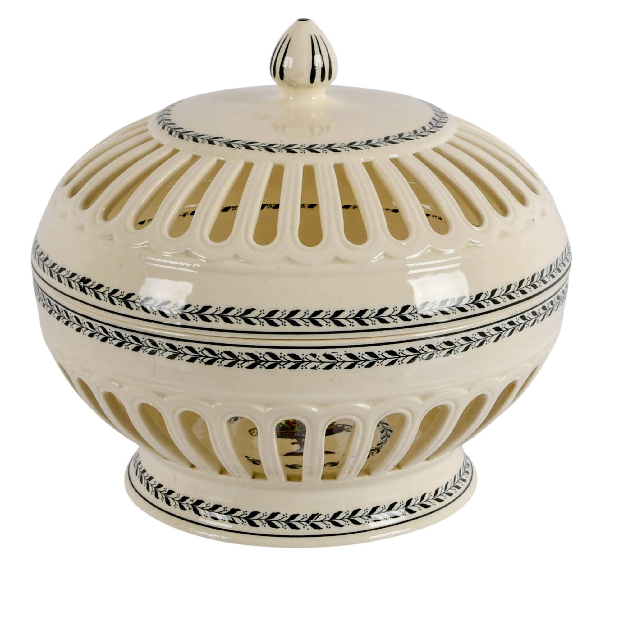Copeland Spode "Chaplet" Black Trim Cache Pot-1