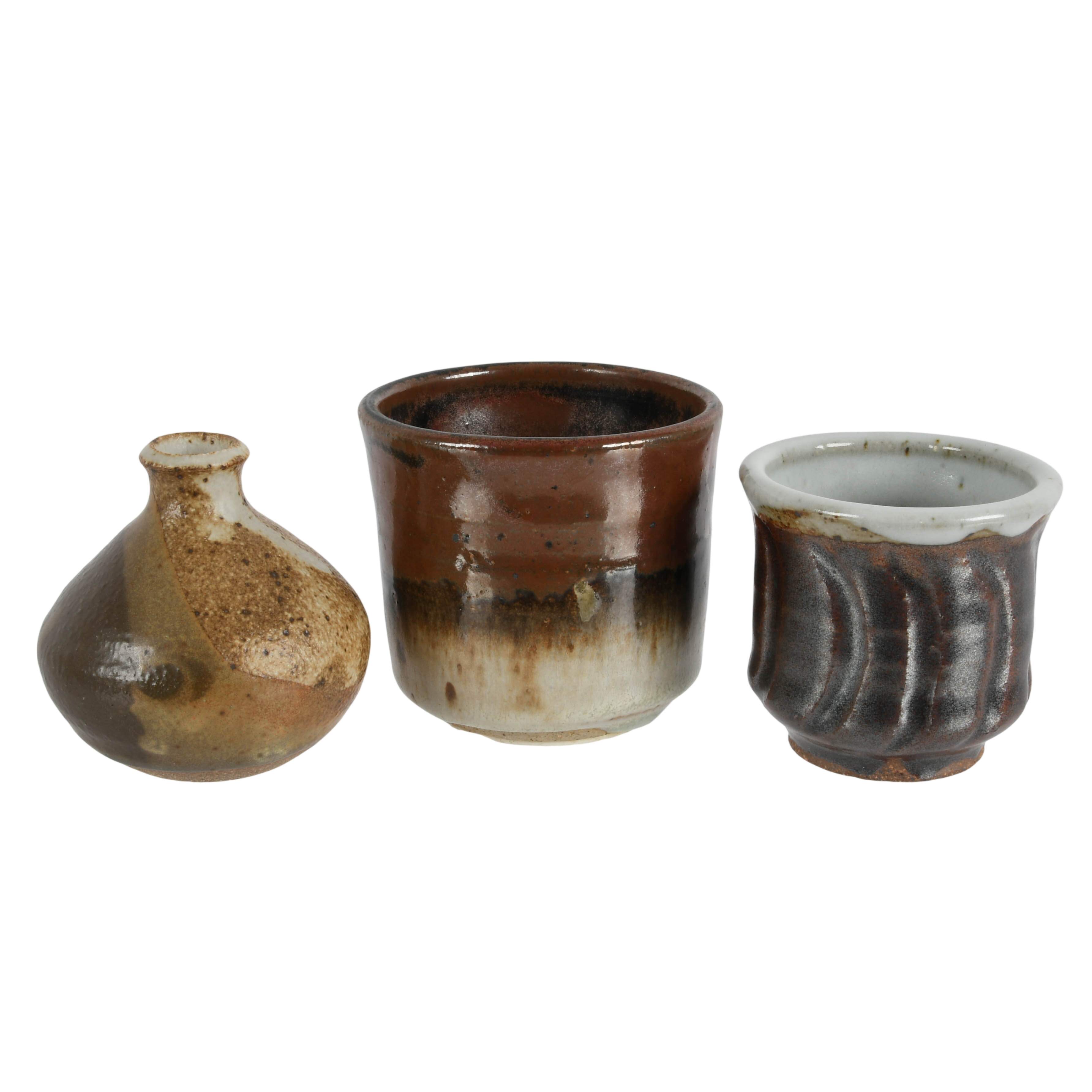 Signed Studio Art Pottery Vases and Cups-6