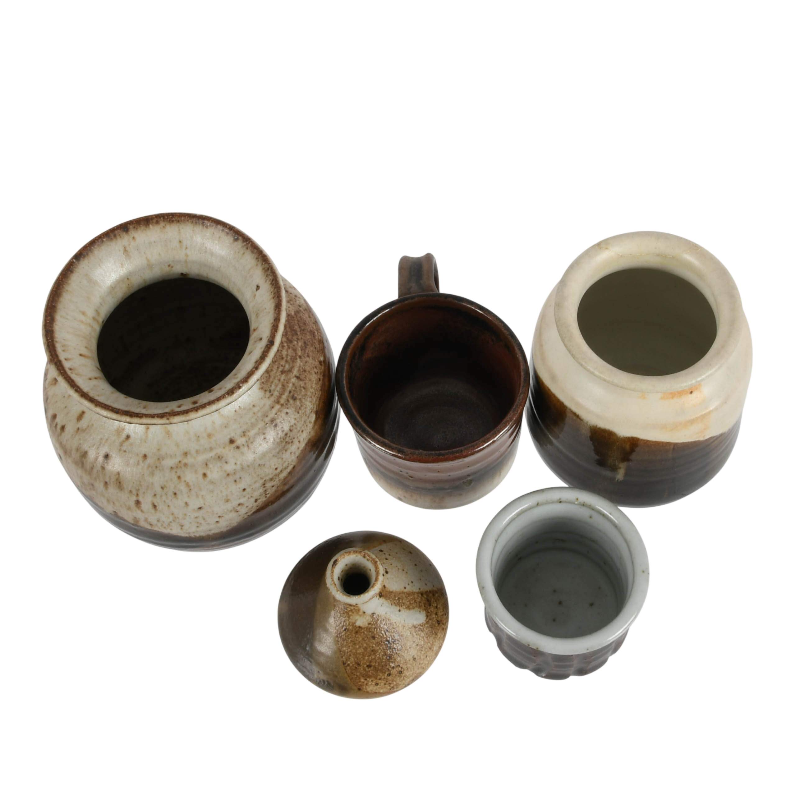 Signed Studio Art Pottery Vases and Cups-2