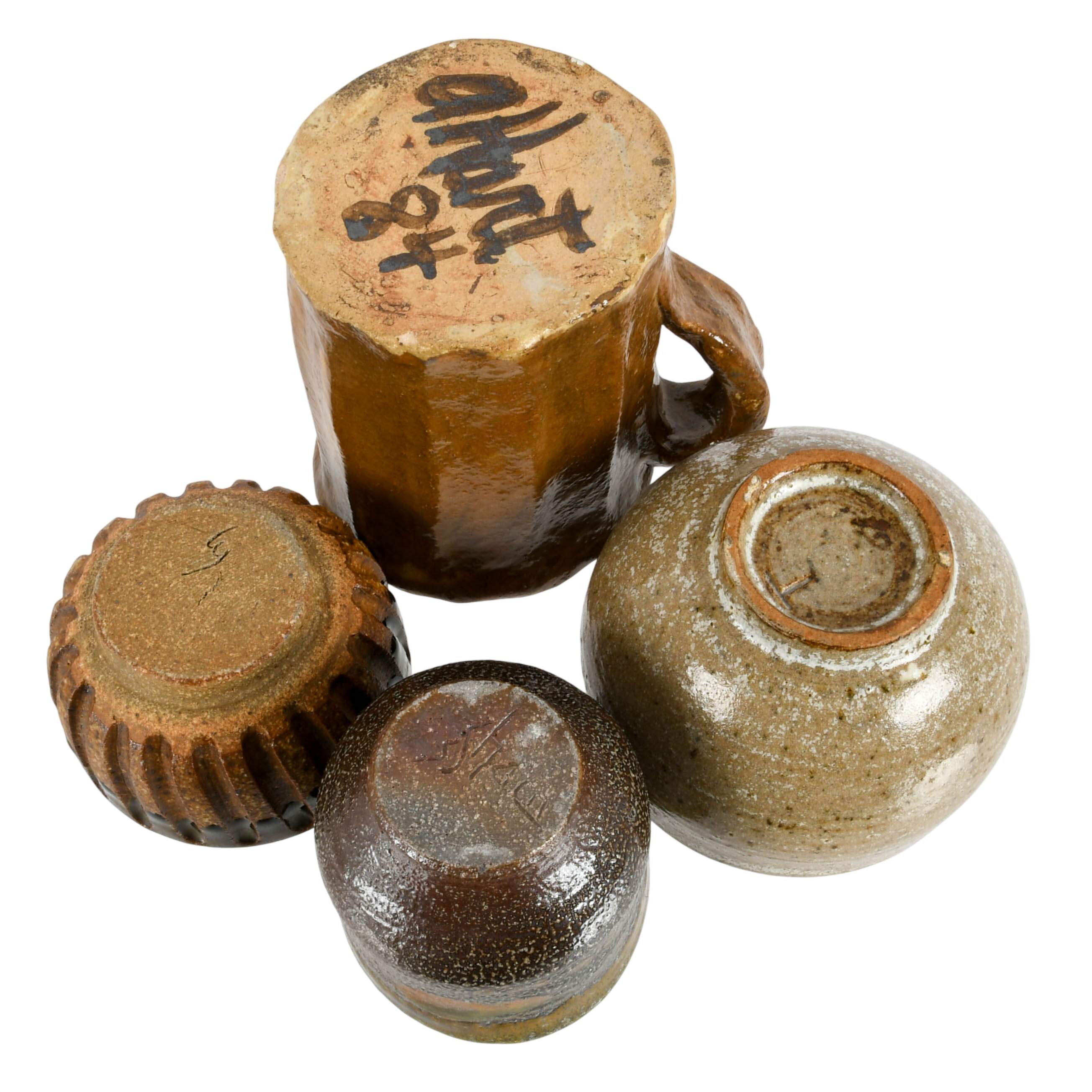 Grouping of Four Studio Pottery Cups-9