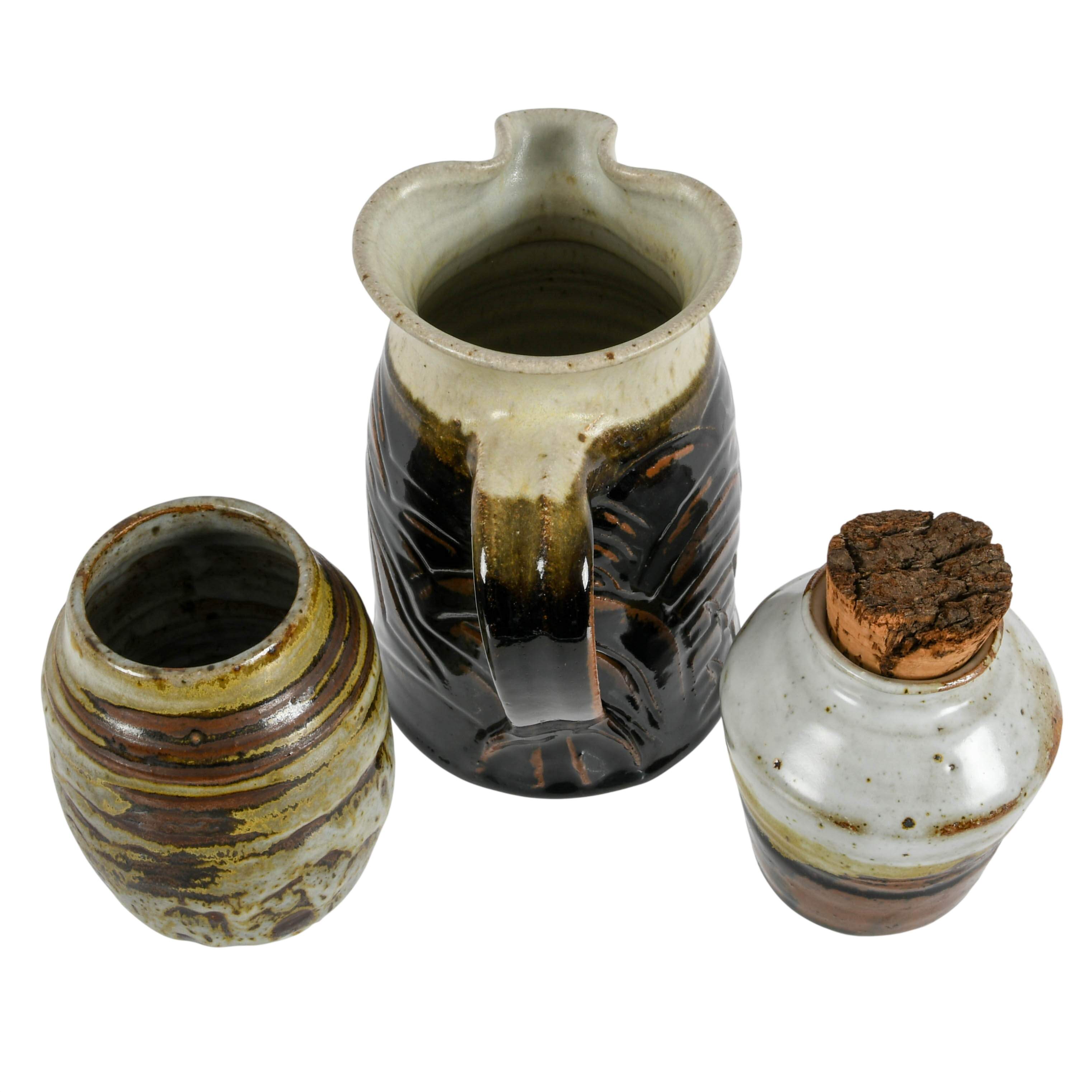Grouping of Three Studio Pottery Items-3