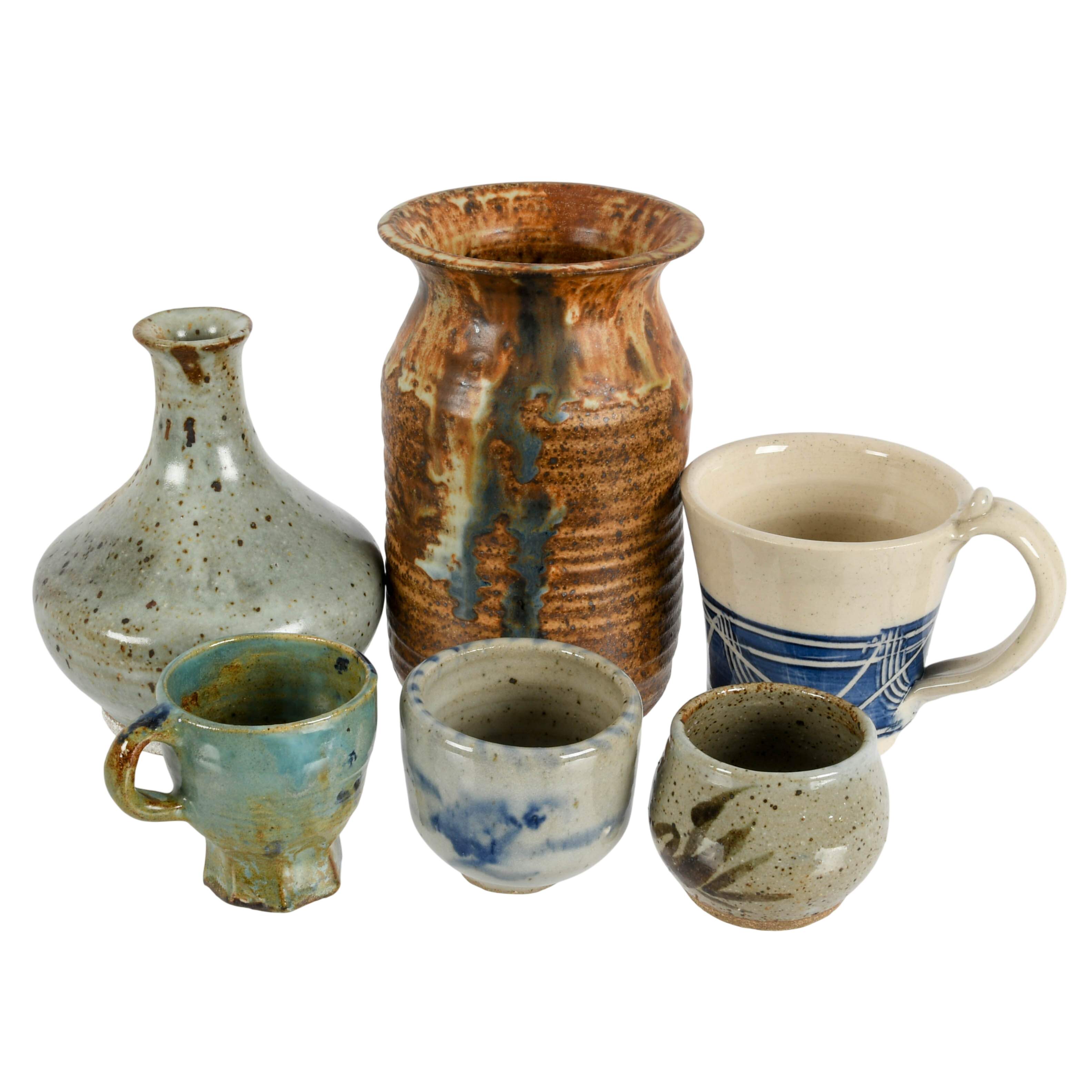 Grouping of Signed Studio Art Pottery Pieces-1