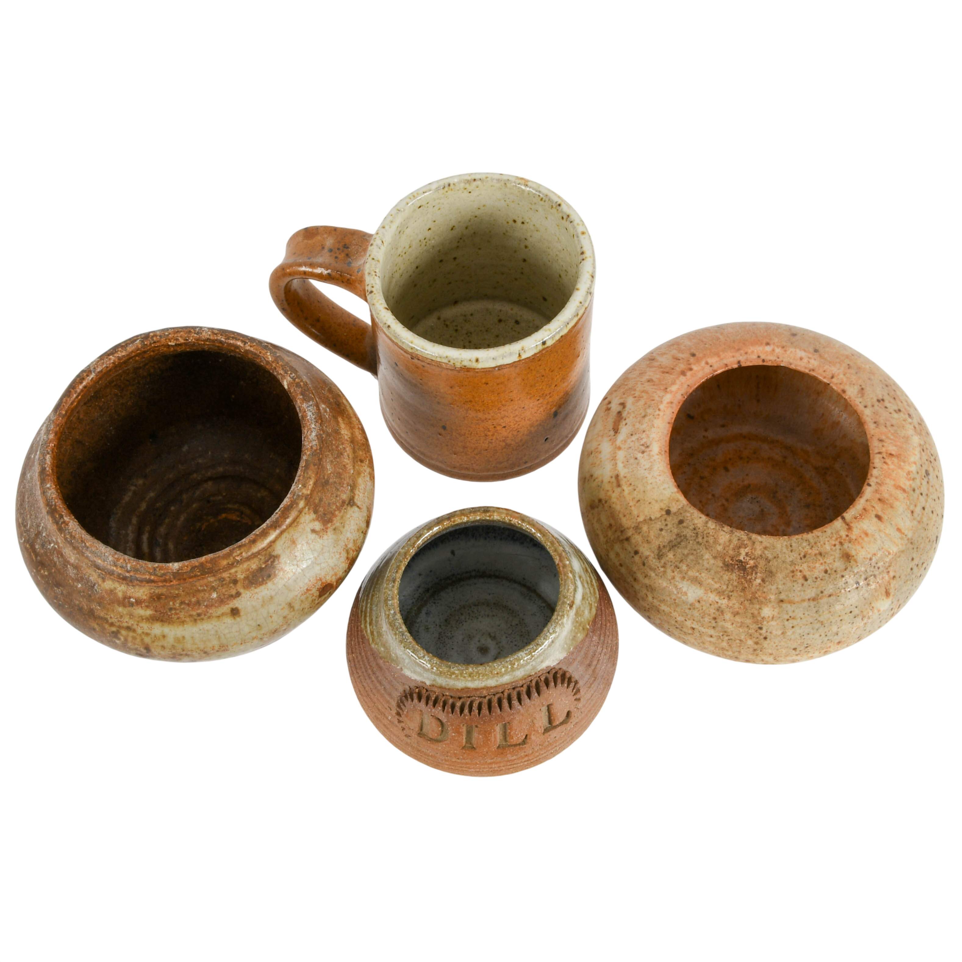 Signed Studio Art Pottery: Vases and Mug-2