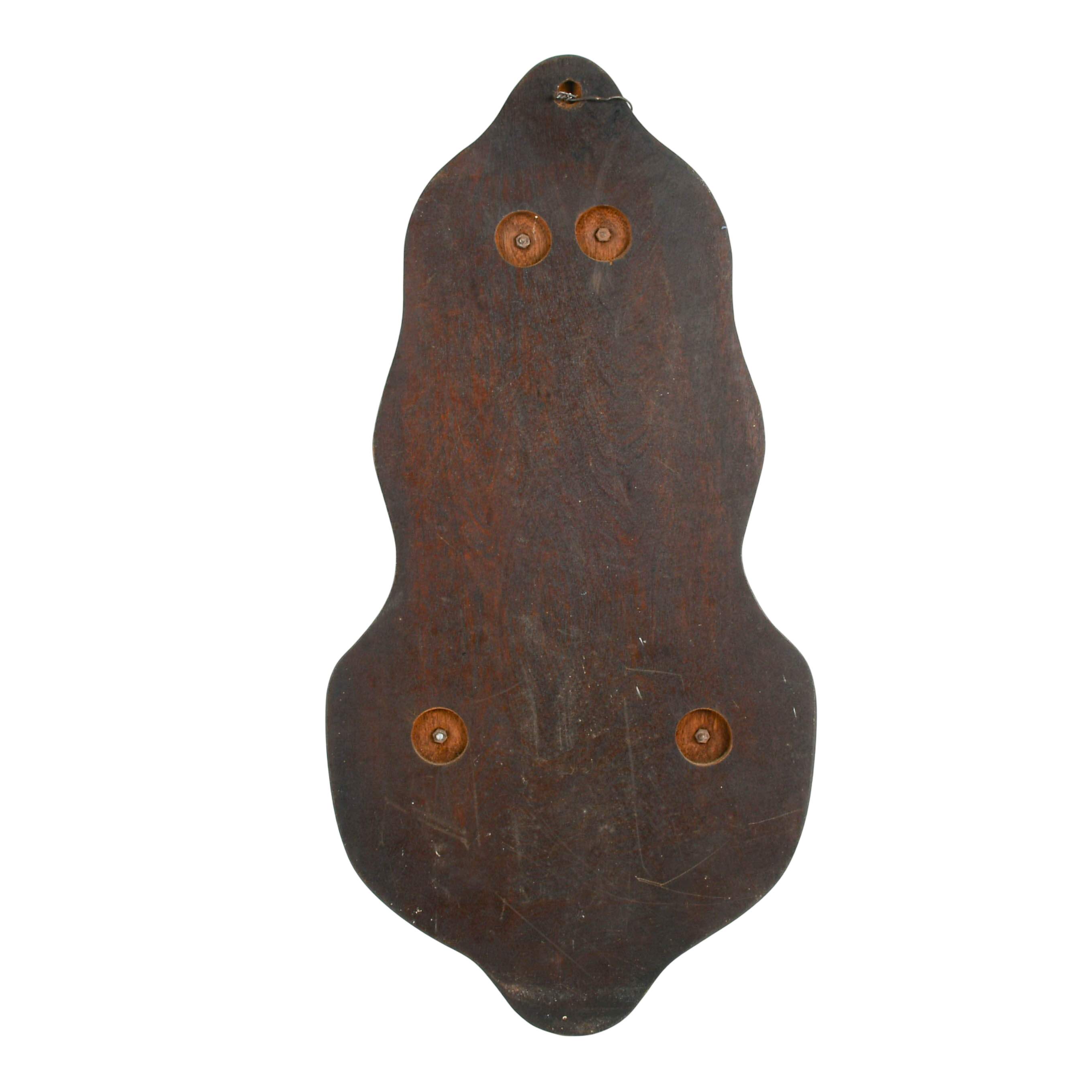 Italian Figural Motif Ceramic and Wood Lavabo Wall Fountain-5