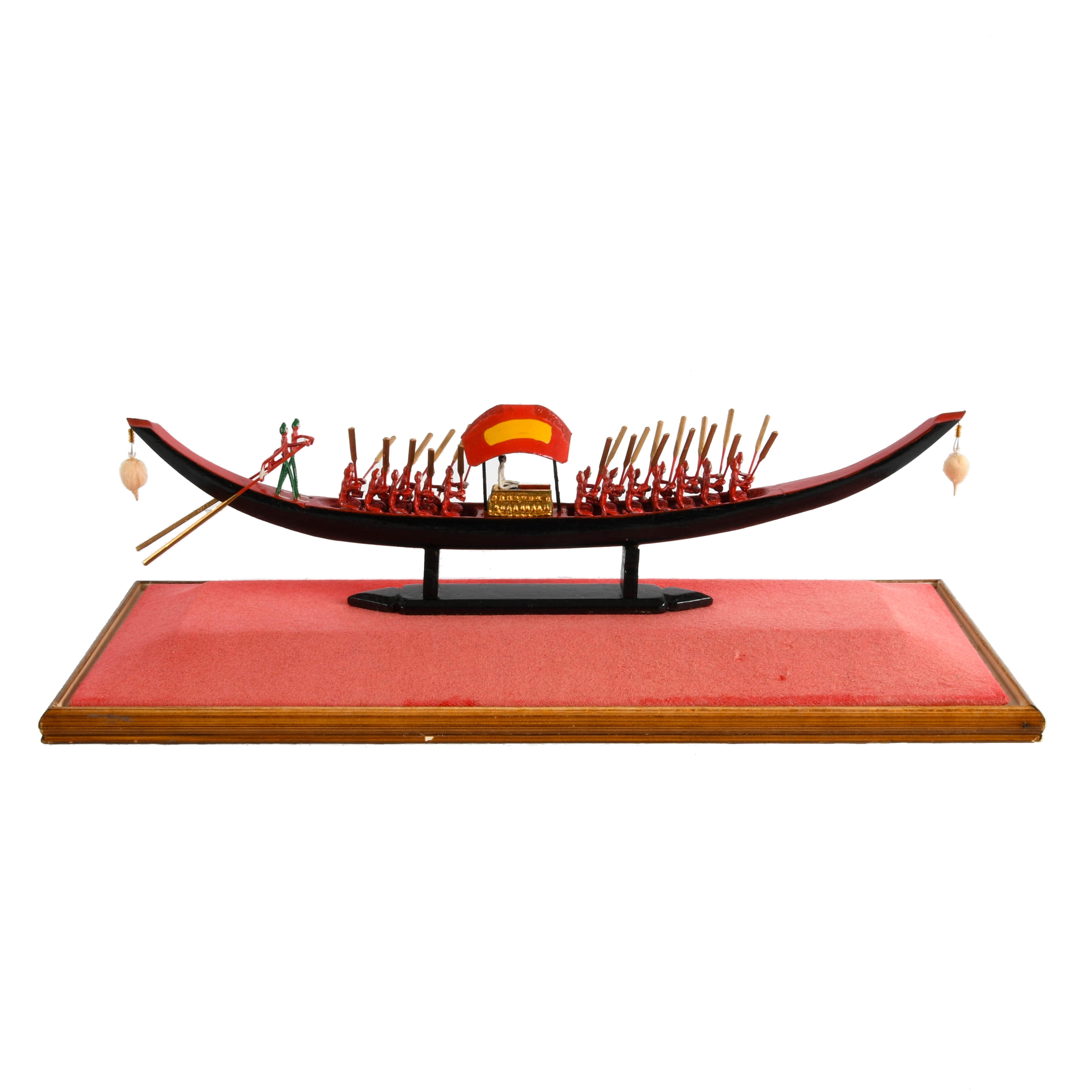Scale Model of Royal Thai Barge in Glass Case-1