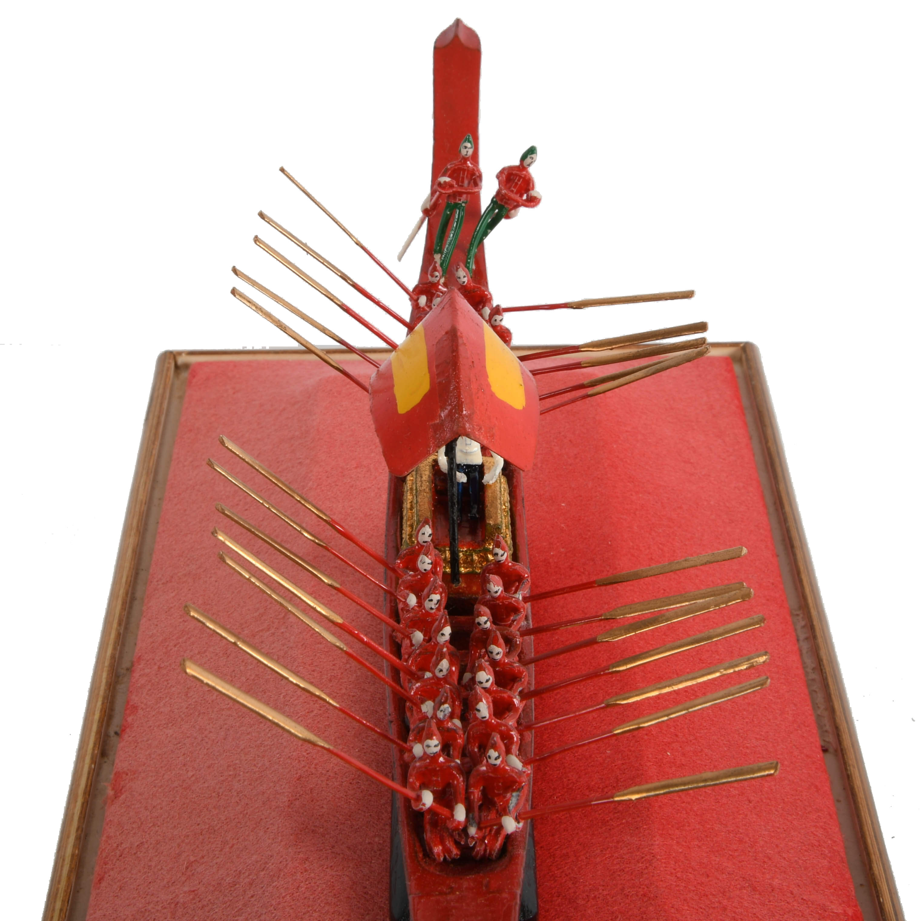 Scale Model of Royal Thai Barge in Glass Case-2