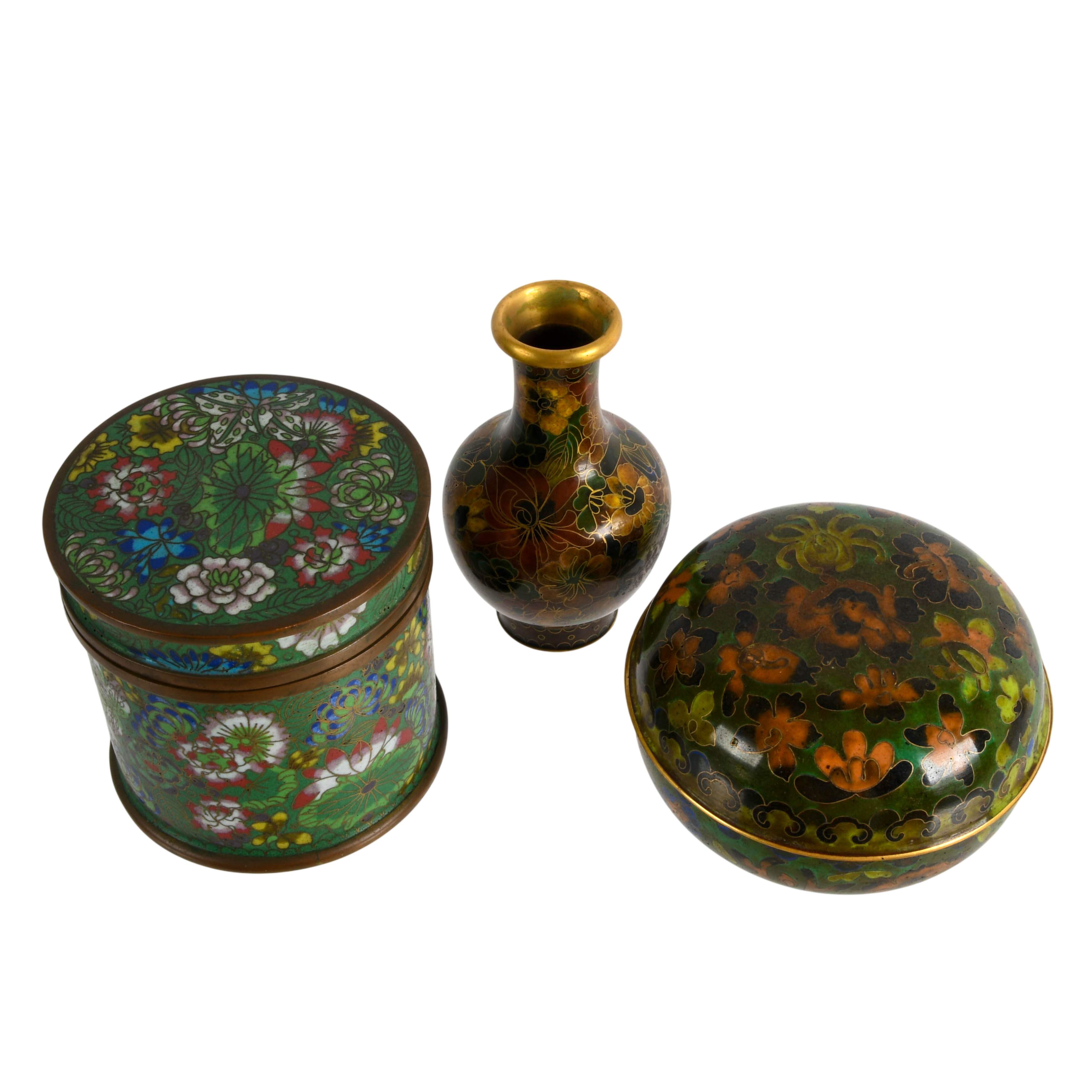 Grouping of Three Chinese Cloisonné Items-2
