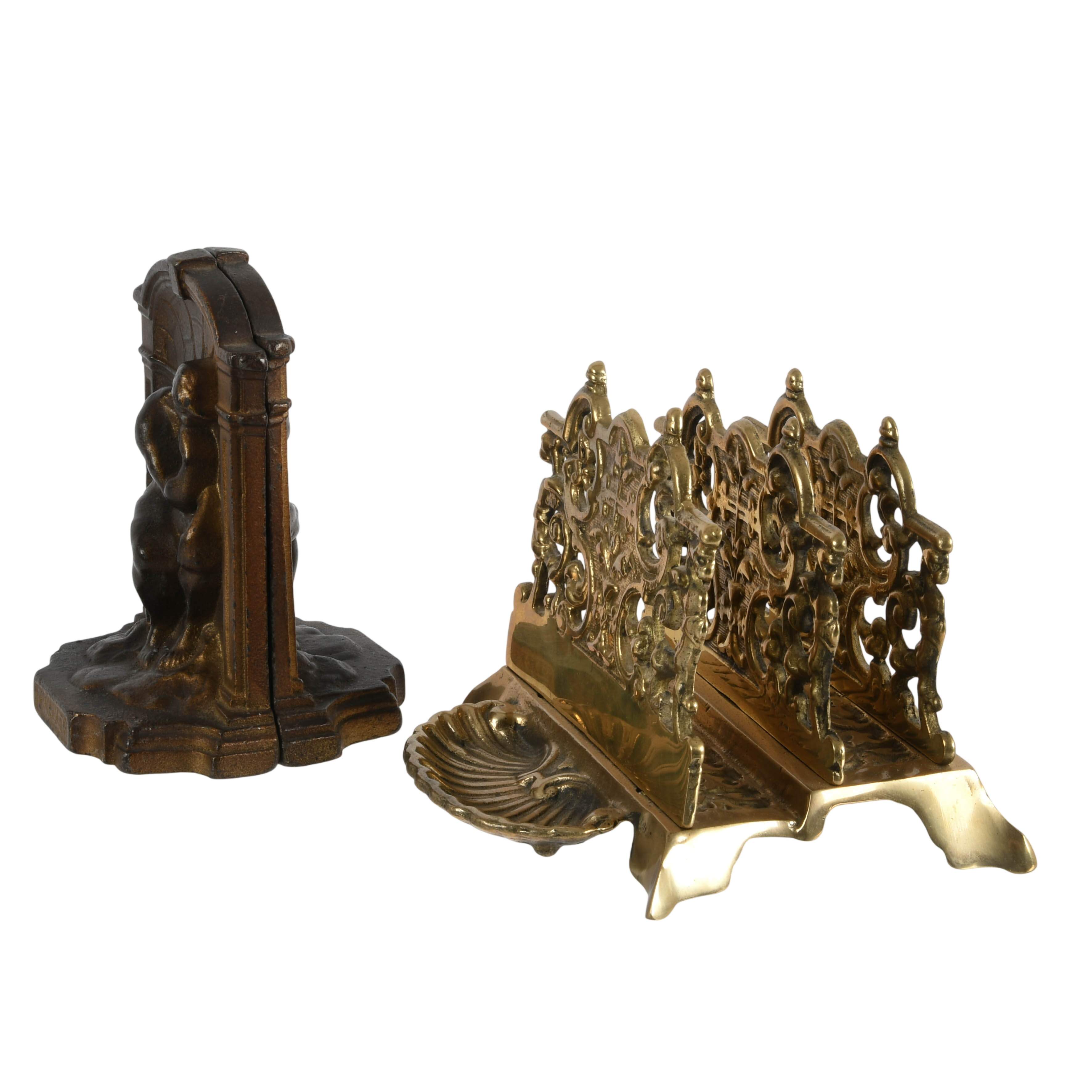Two-Piece Set of Double Letter Rack and Thinker Bookends-2