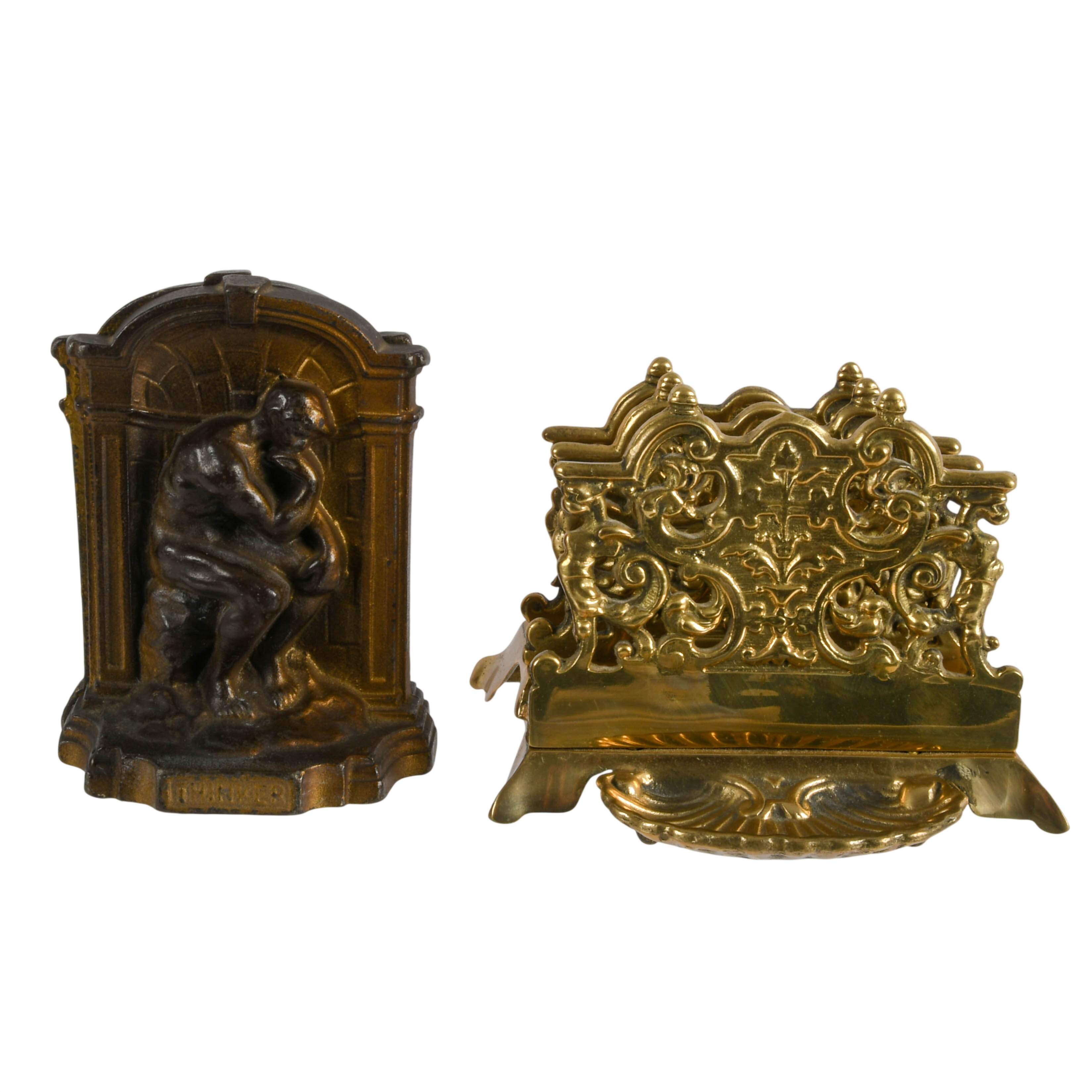 Two-Piece Set of Double Letter Rack and Thinker Bookends-1