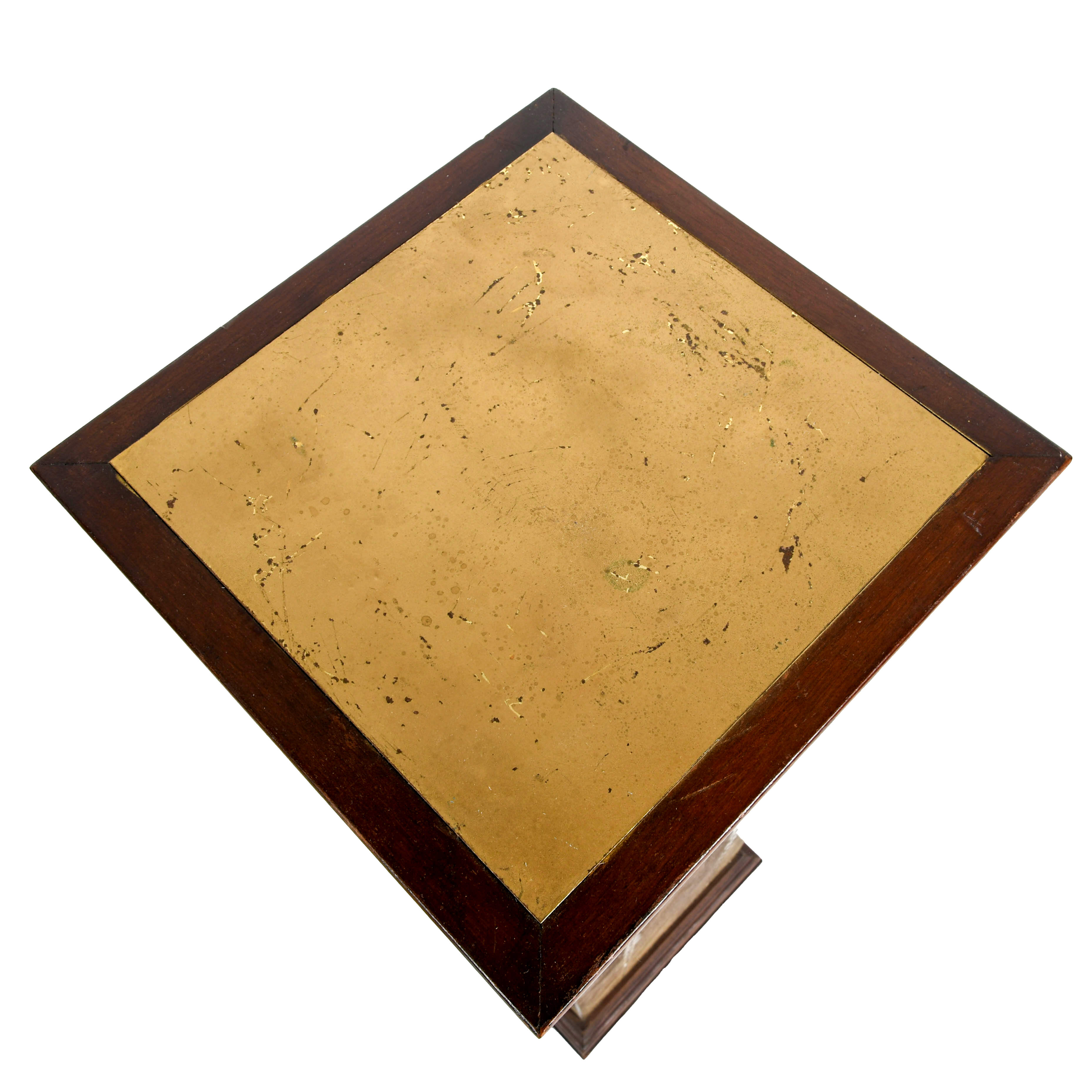 Pair of Mid-Century Modern Brass and Wood Pedestal-4