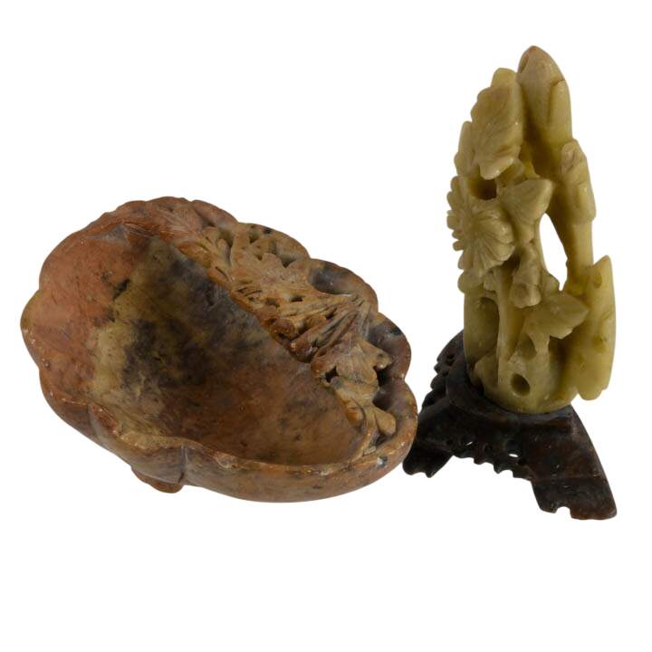 Pair of Chinese Carved Soapstone Objects-4