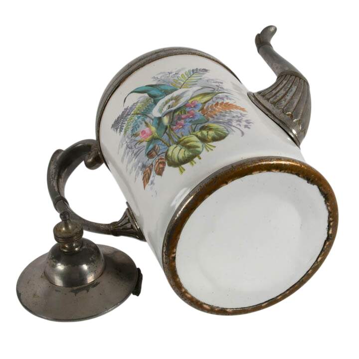 Manning, Bowman & Co. Floral Enameled Pewter Coffee Pot-10