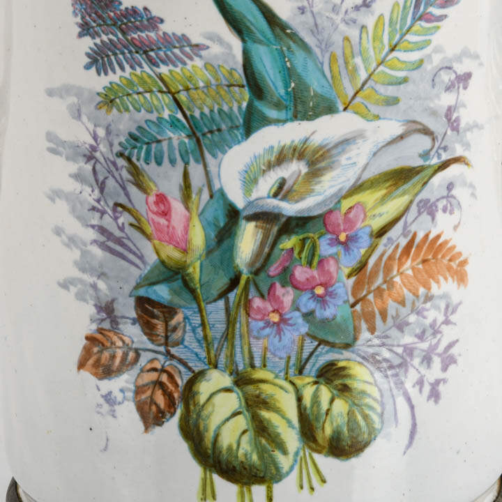 Manning, Bowman & Co. Floral Enameled Pewter Coffee Pot-2