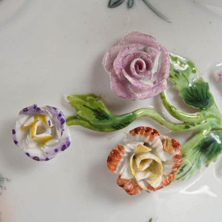 Carl Thieme Dresden Centerpiece Bowl with French-Style Beaded Florals-3