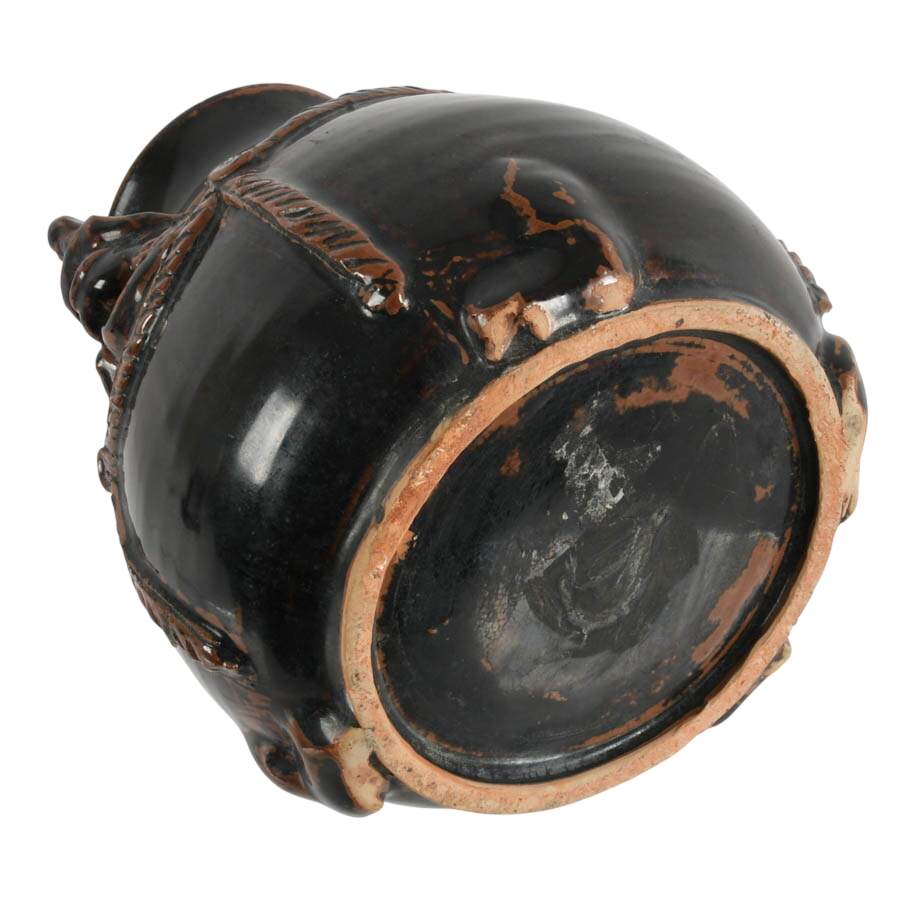Antique Khmer Empire Elephant Lime Pot-9