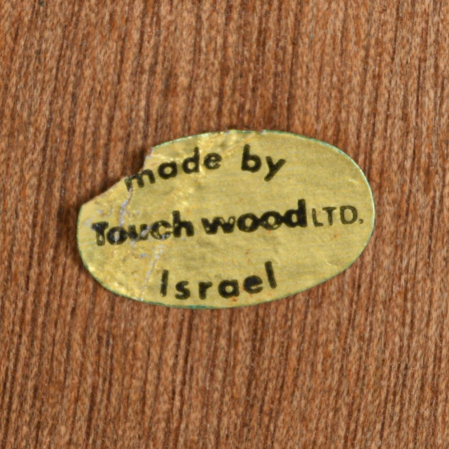 Hand-Carved Wood Plaque Depicting Prayer at the Western Wall-5