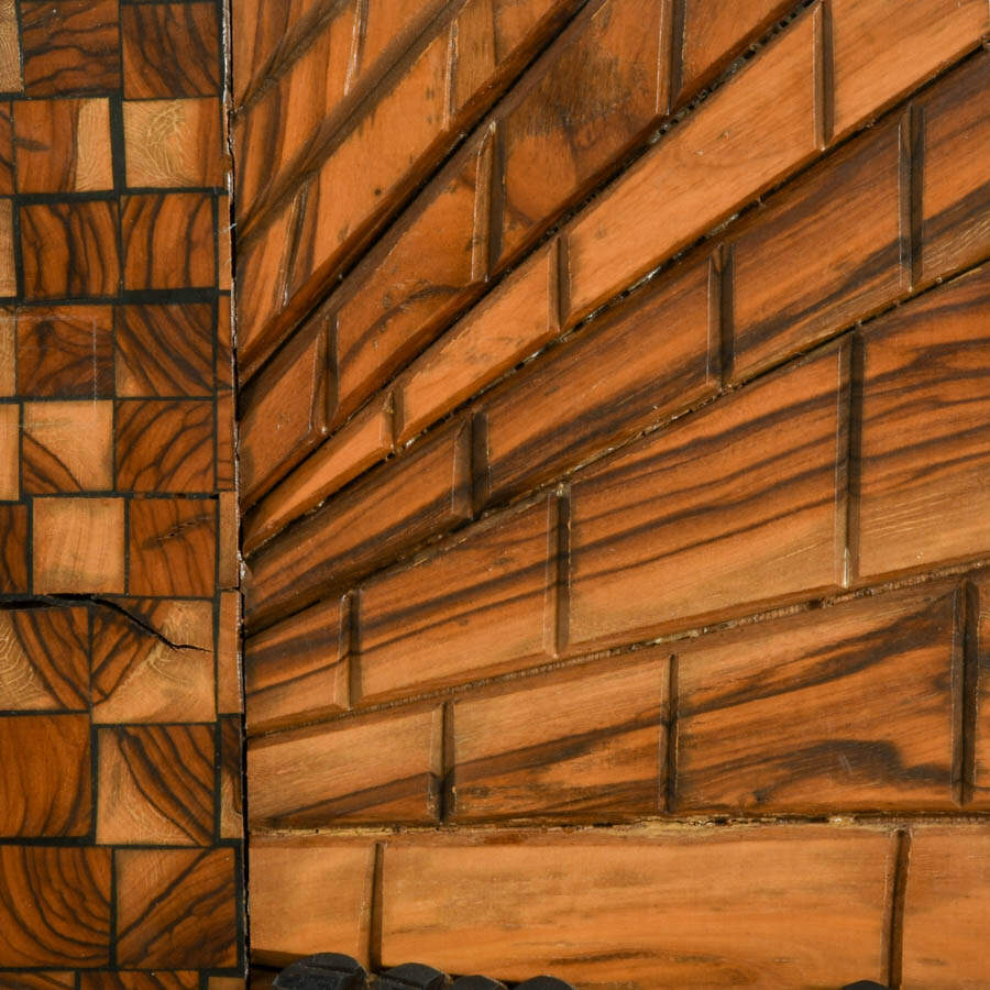 Hand-Carved Wood Plaque Depicting Prayer at the Western Wall-2