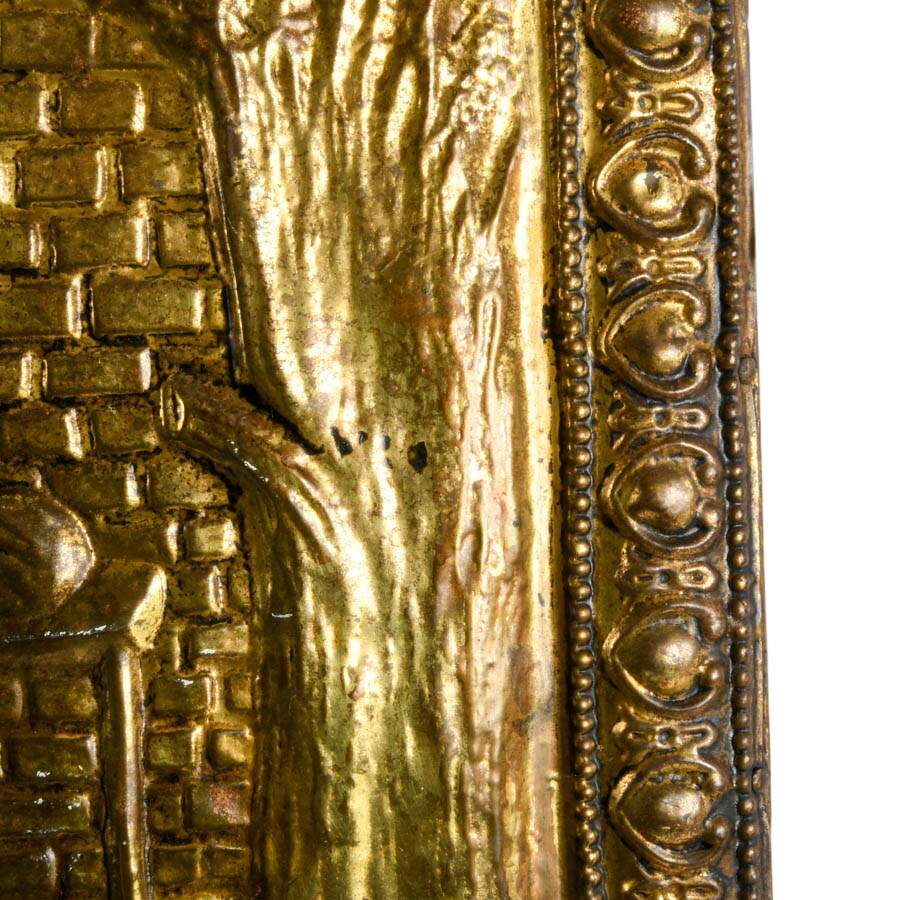 Peerafe English Embossed Brass and Wood Magazine Holder-3