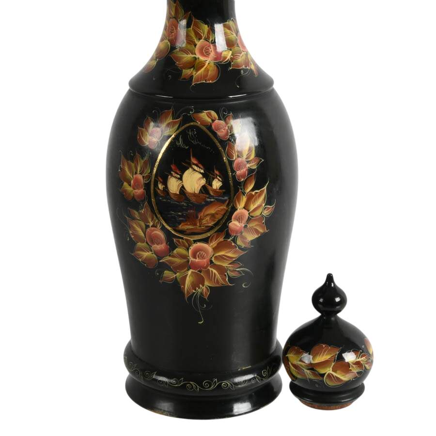 Three-Piece Set of Russian Hand-Painted Folk Décor-6