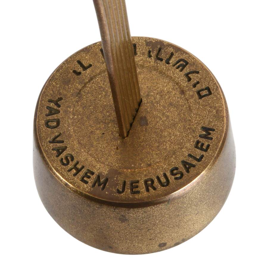 Israel Souvenir Items: Wood Shepherd and Holocaust Museum Candle Holder-8