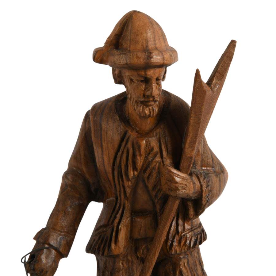 Israel Souvenir Items: Wood Shepherd and Holocaust Museum Candle Holder-5