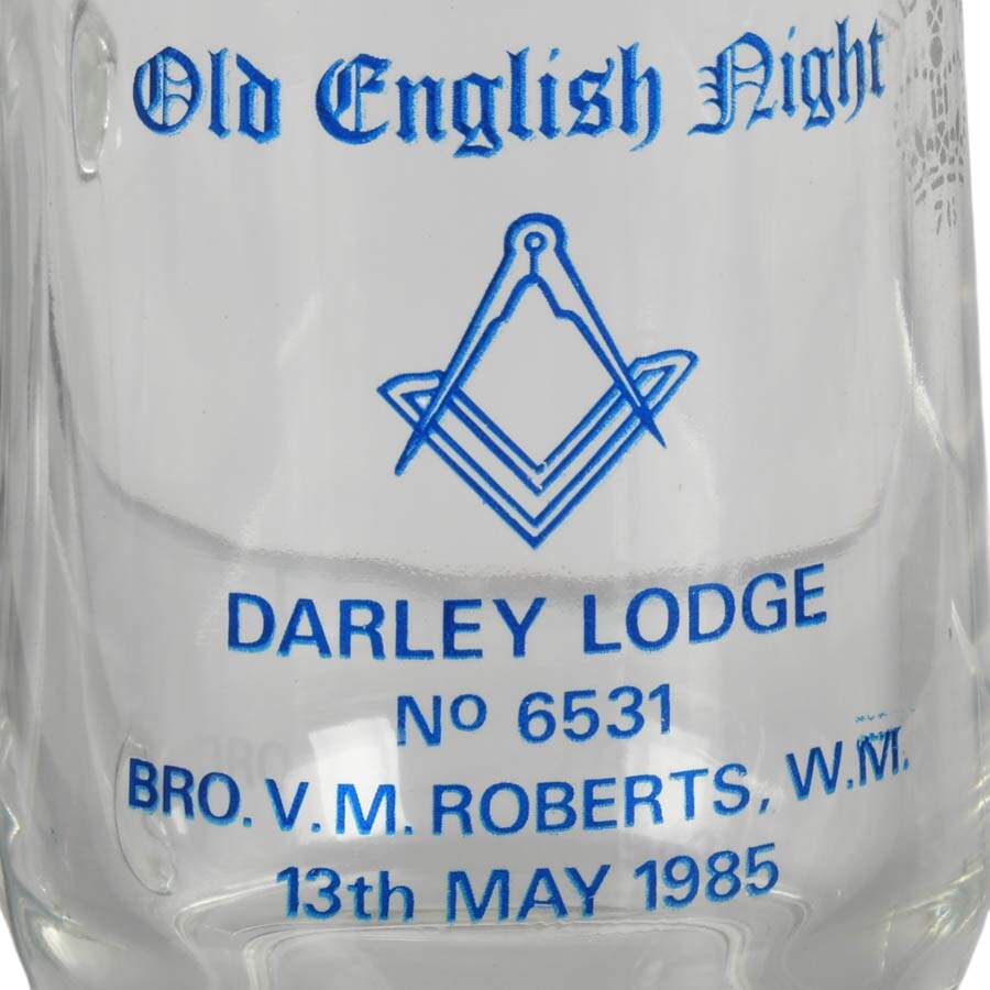 Five Darley Lodge Freemason's Crystal Glasses-8