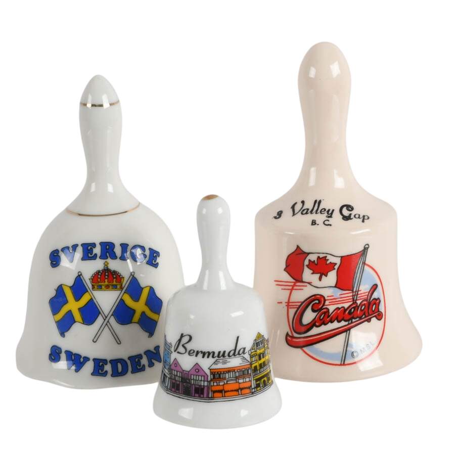 Lot of Ten Porcelain Souvenir Bells-5