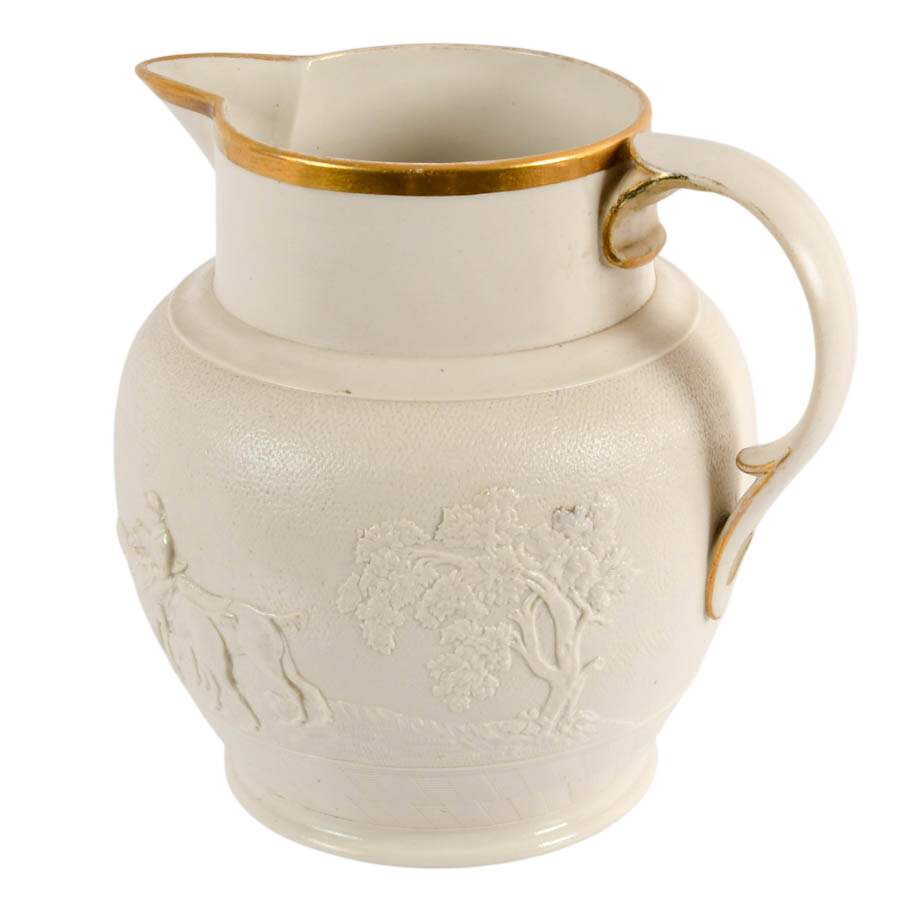 Antique Spode Ceramic Fox Hunt Figural Pitcher-5