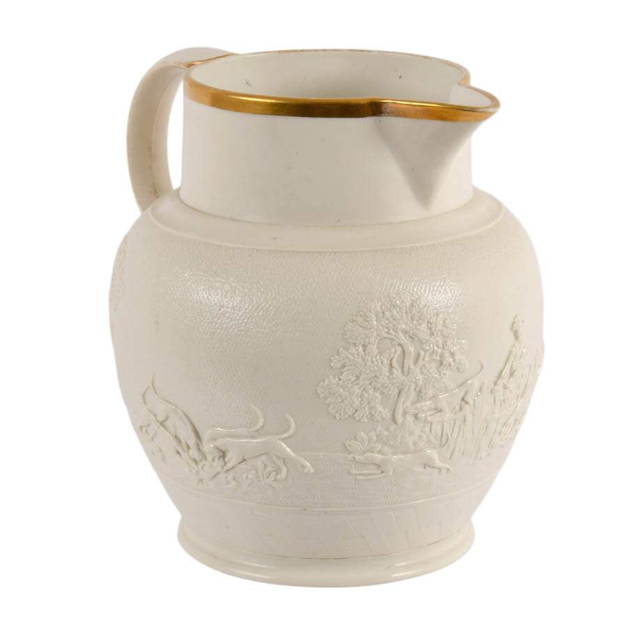 Antique Spode Ceramic Fox Hunt Figural Pitcher-3