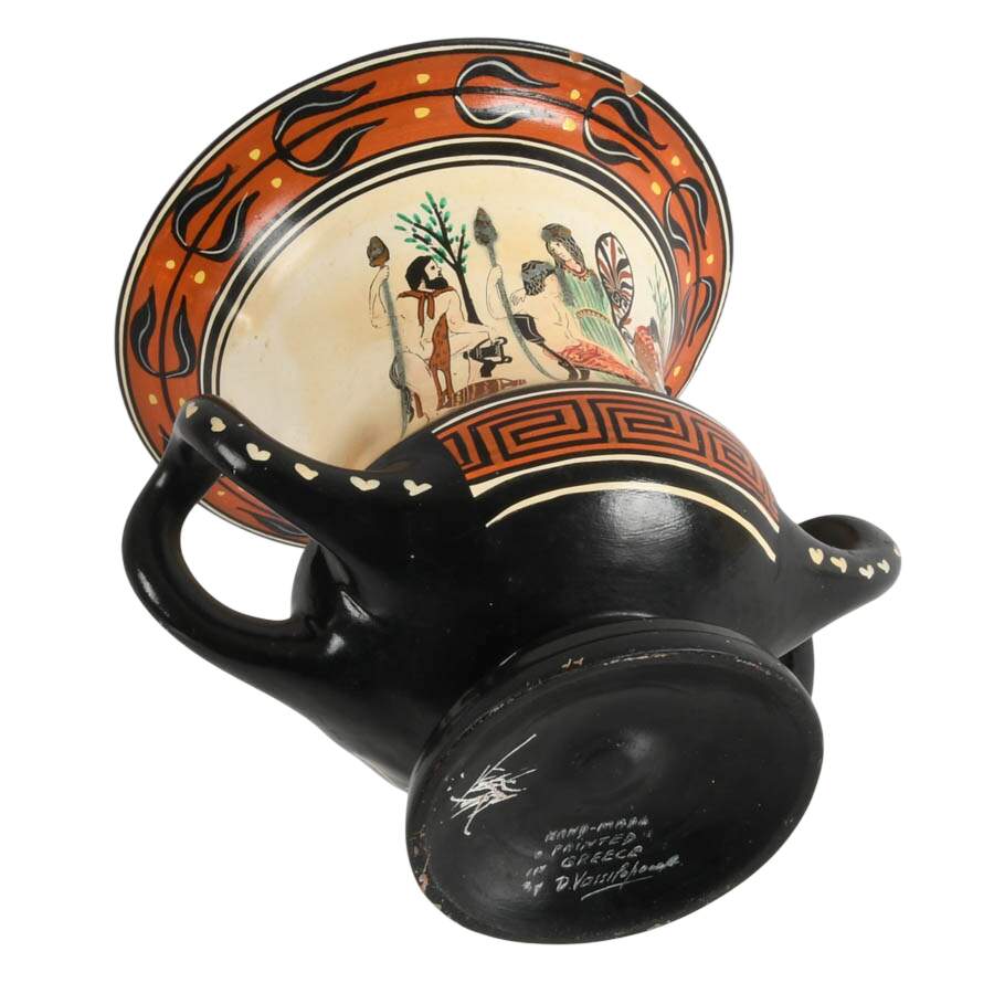 Hand-Painted Terracotta Greek Pottery Vessel-10