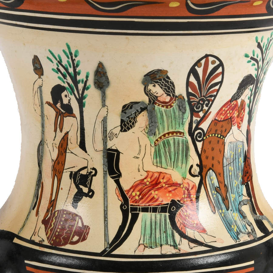 Hand-Painted Terracotta Greek Pottery Vessel-7