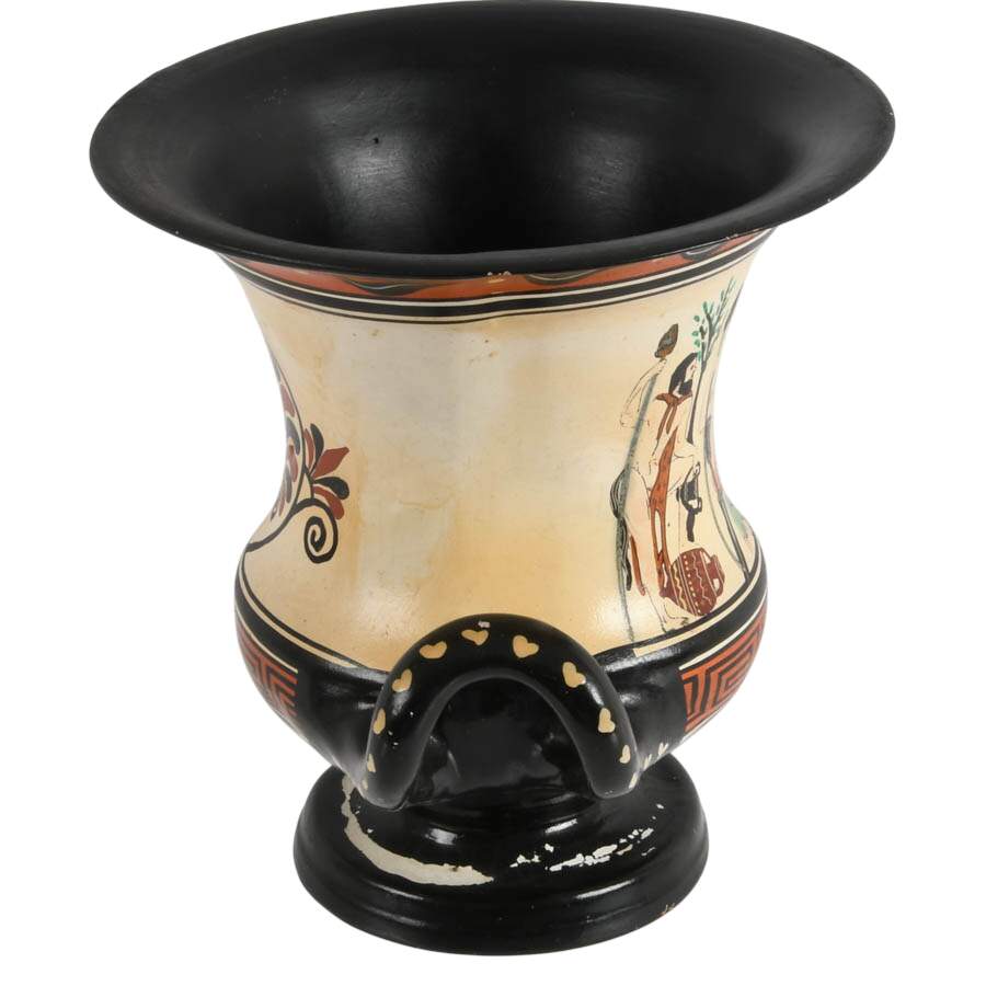 Hand-Painted Terracotta Greek Pottery Vessel-4