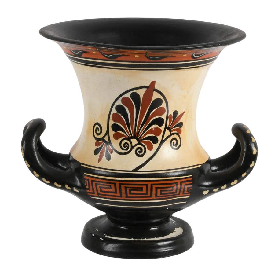 Hand-Painted Terracotta Greek Pottery Vessel-1