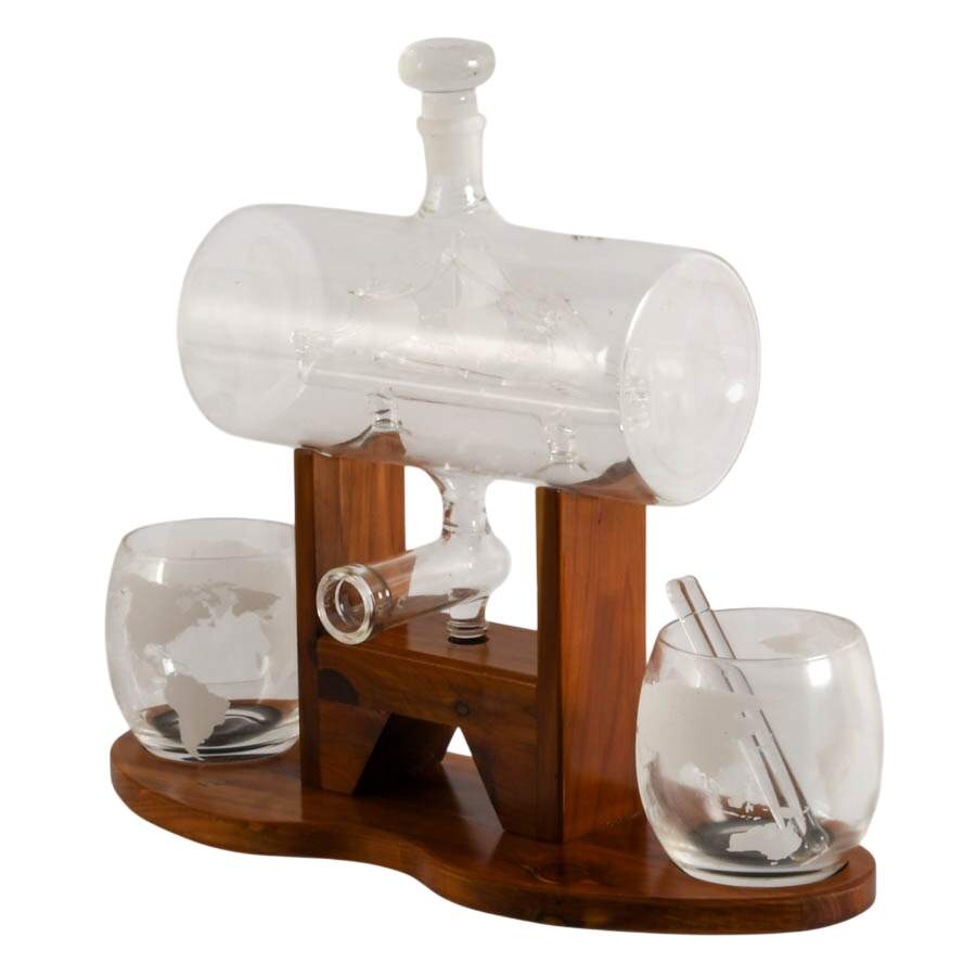 The Wine Savant Ship Decanter and Stir Sticks-2