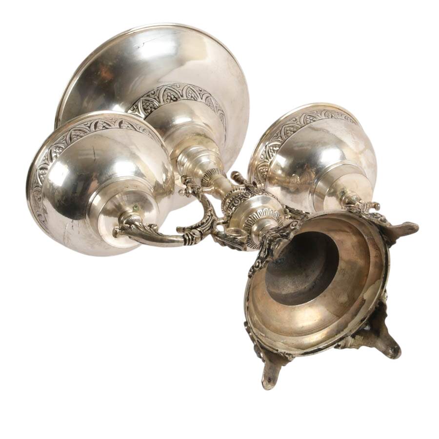 Large Ornate Silverplate Epergne After The Bombay Company-7