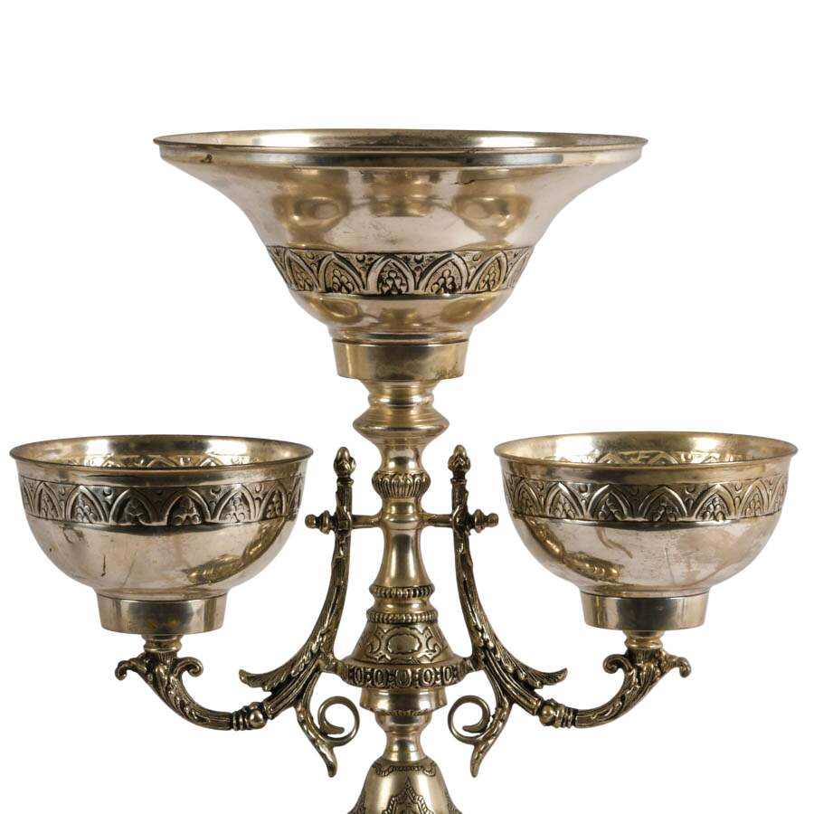 Large Ornate Silverplate Epergne After The Bombay Company-2