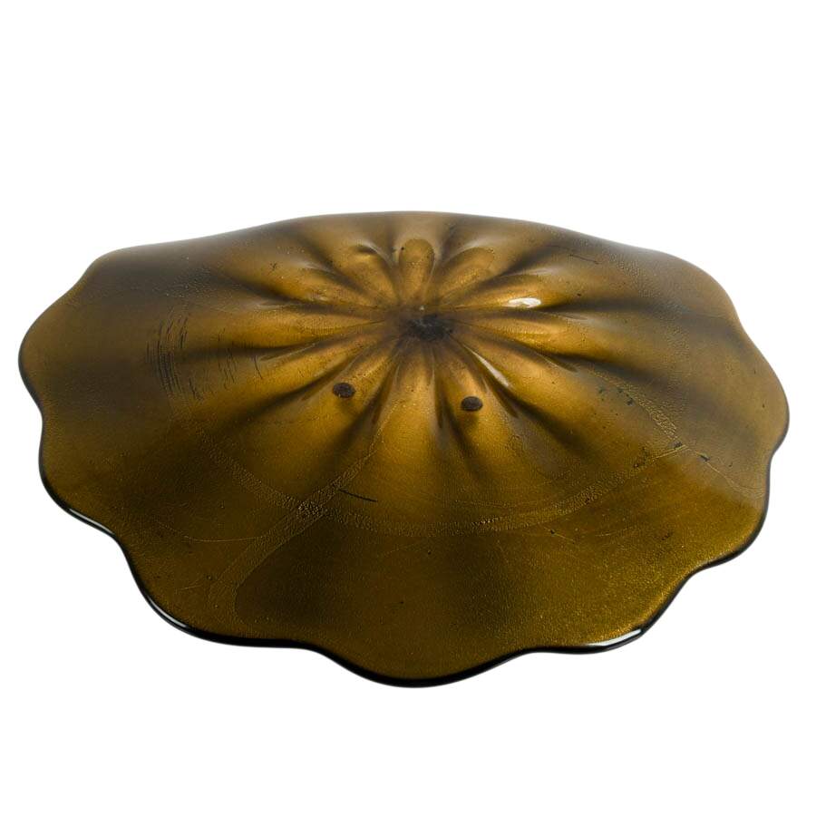 Gold and Black Glass Plate-6