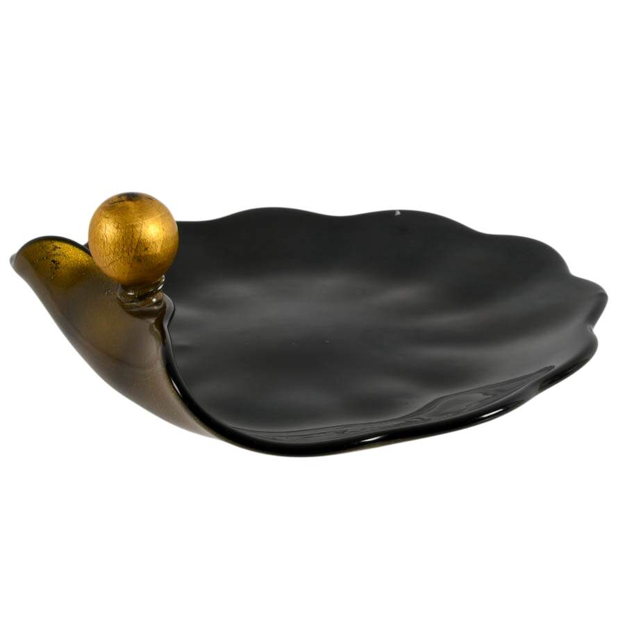 Gold and Black Glass Plate-5