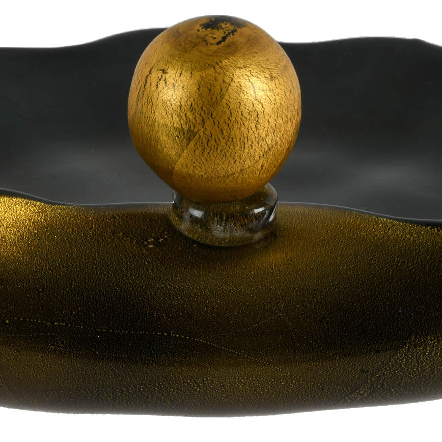 Gold and Black Glass Plate-4