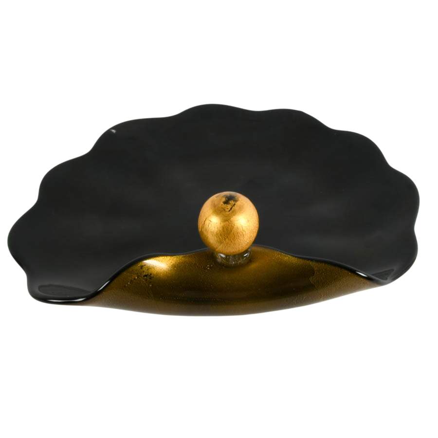 Gold and Black Glass Plate-3