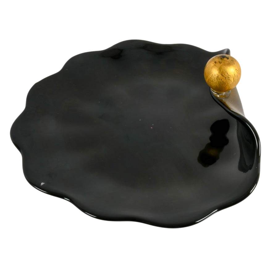 Gold and Black Glass Plate-2