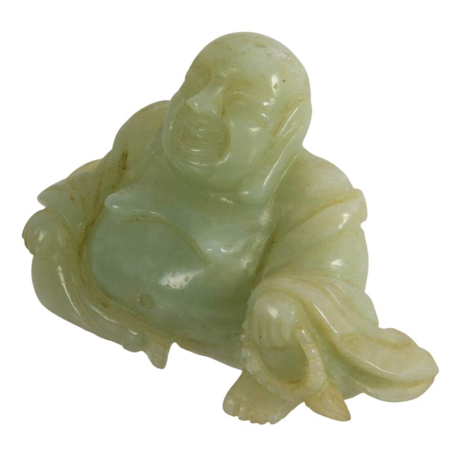 Pair of Boxed Stone Dragon Carved Trinkets and Soapstone Buddha-5