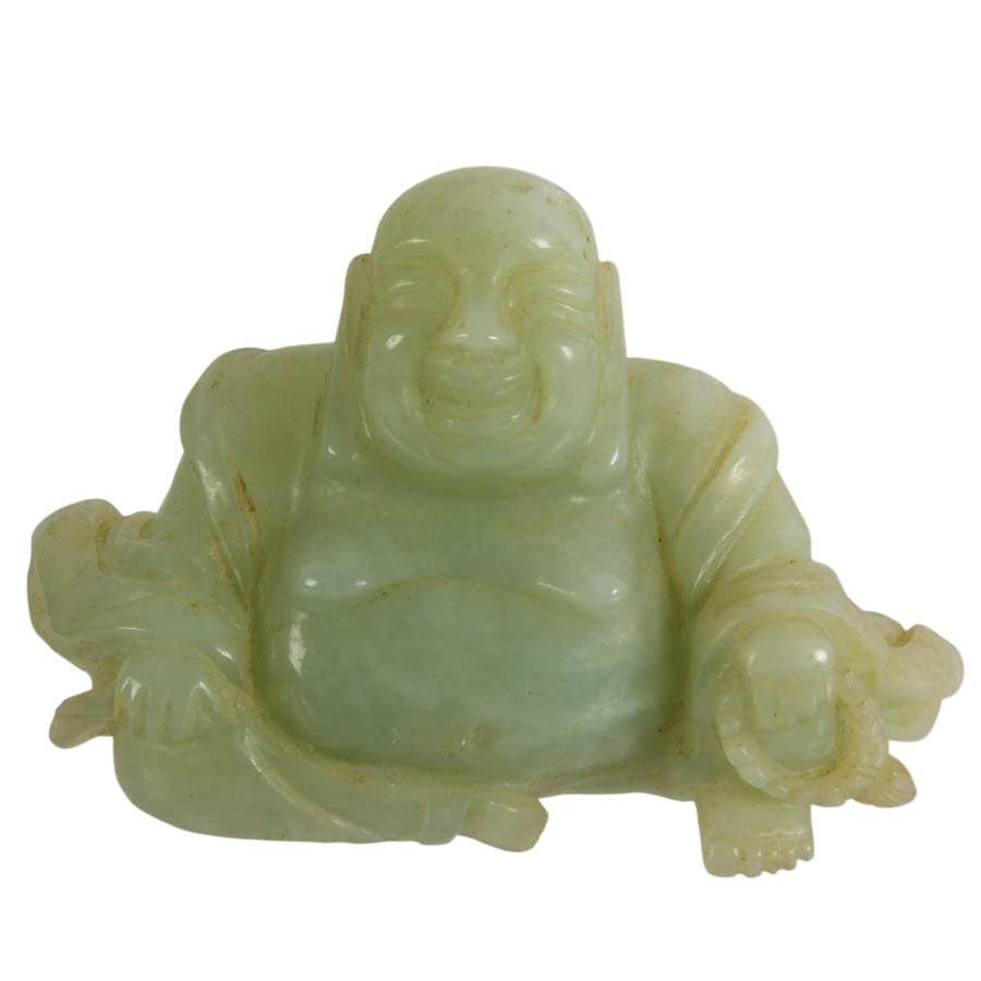 Pair of Boxed Stone Dragon Carved Trinkets and Soapstone Buddha-4