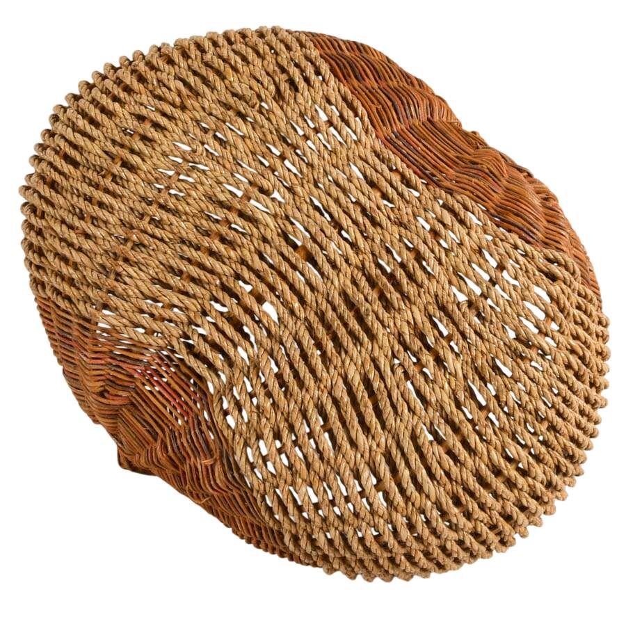Large Woven Rush Market Basket-5