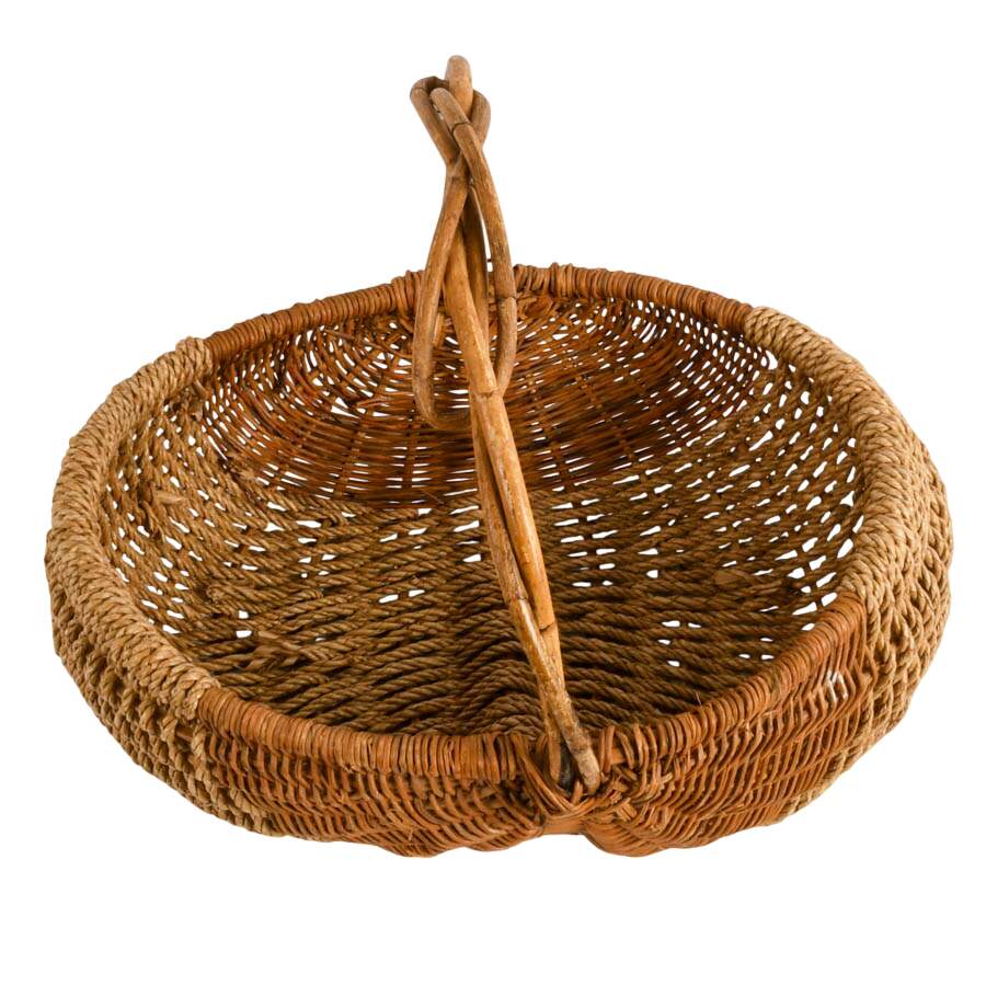 Large Woven Rush Market Basket-4