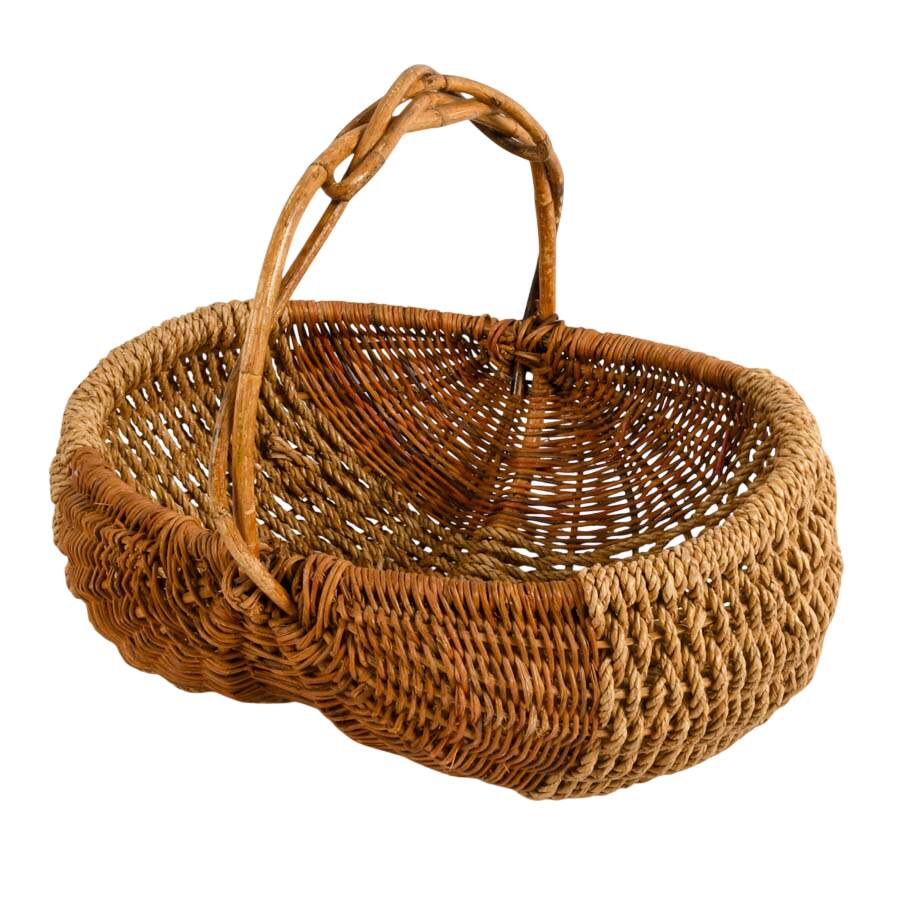Large Woven Rush Market Basket-2