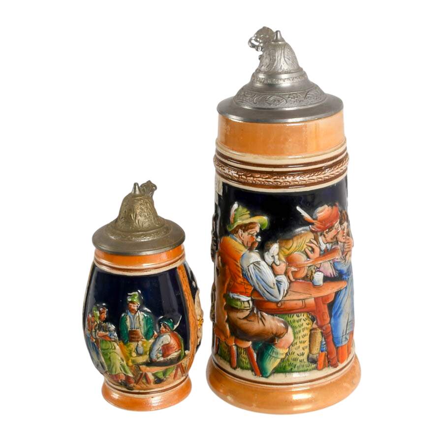 Set of Seven Scenic German-Style Japanese Lidded Steins-9