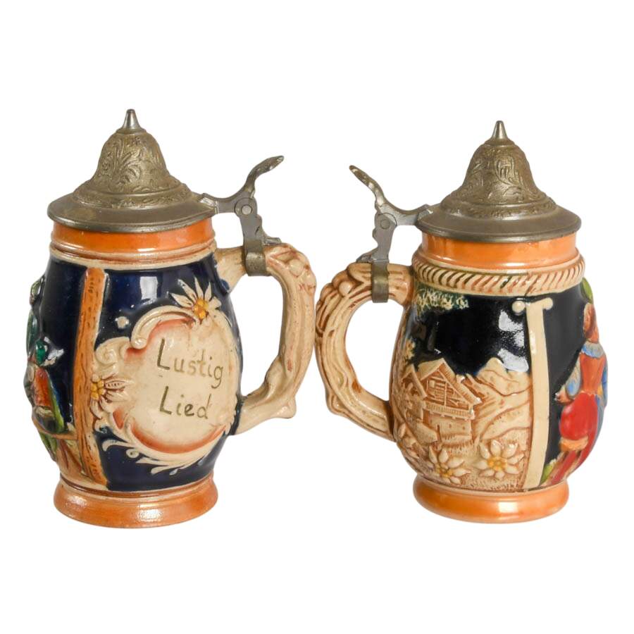 Set of Seven Scenic German-Style Japanese Lidded Steins-5