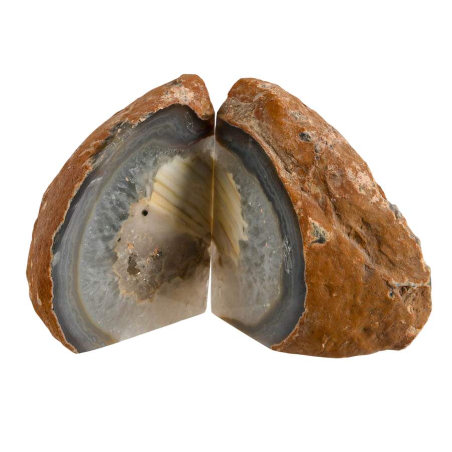 Pair of Dyed Geode Specimen Bookends-3